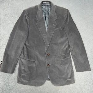 VTG Christopher Hayes Corduroy Blazer Men's Sz 42R Gray Sport Coat Made Japan